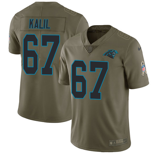 Nike Panthers #67 Ryan Kalil Olive Youth Stitched NFL Limited Salute to Service Jersey - Click Image to Close